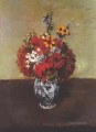 Dahlien in Delft Vase Paul Cezanne impressionistische Blumen